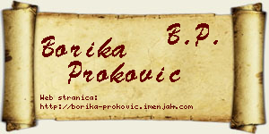 Borika Proković vizit kartica